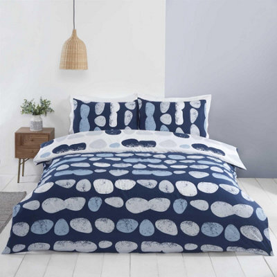 Rapport Truro Pebbles Duvet Cover Set Reversible Bedding 100% Easy Care Microfibre Polyester - image 1