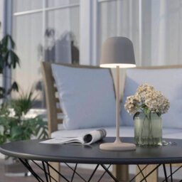 Eglo Mannera Steel Sandy & White Touch Dimmer Table Lamp - thumbnail 1