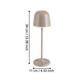 Eglo Mannera Steel Sandy & White Touch Dimmer Table Lamp - thumbnail 5