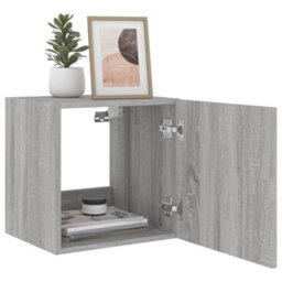 Berkfield Tv Wall Cabinet With Led Lights Grey Sonoma 40.5X35X40 Cm - thumbnail 7
