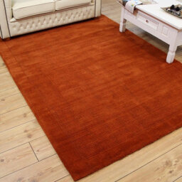 Terracotta Simple And Stylish Wool Plain Handmade Modern Rug For Living Room And Bedroom-80Cm X 150Cm - thumbnail 6