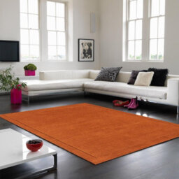 Terracotta Simple And Stylish Wool Plain Handmade Modern Rug For Living Room And Bedroom-80Cm X 150Cm - thumbnail 1
