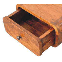 Artisan Furniture Solid Wood Avora Mini Wall-Mounted Chestnut 1 Drawer Nightstand, Brown - thumbnail 8