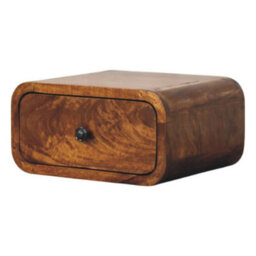 Artisan Furniture Solid Wood Avora Mini Wall-Mounted Chestnut 1 Drawer Nightstand, Brown - thumbnail 3