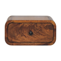 Artisan Furniture Solid Wood Avora Mini Wall-Mounted Chestnut 1 Drawer Nightstand, Brown - thumbnail 2