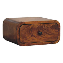 Artisan Furniture Solid Wood Avora Mini Wall-Mounted Chestnut 1 Drawer Nightstand, Brown - thumbnail 4