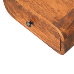 Artisan Furniture Solid Wood Avora Mini Wall-Mounted Chestnut 1 Drawer Nightstand, Brown - thumbnail 7