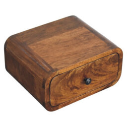Artisan Furniture Solid Wood Avora Mini Wall-Mounted Chestnut 1 Drawer Nightstand, Brown - thumbnail 6