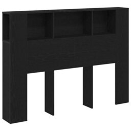 Walplus Headboard Cabinet Black Oak 140 X 19 X 104.5 Cm Engineered Wood - thumbnail 2