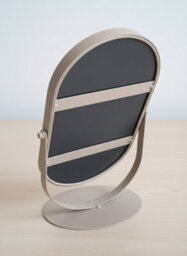Biznest Beige Oval Mirror 360 Rotation Function Dressing Table Framed Stand Swivel Design Home Vanity Decor Display - thumbnail 4