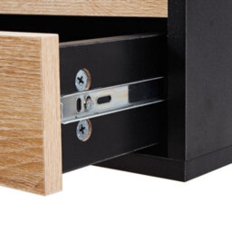 Darphe 40Cm W X 40Cm D X 23Cm H Floating Bedroom Nightstand With Two Drawers Black - thumbnail 6