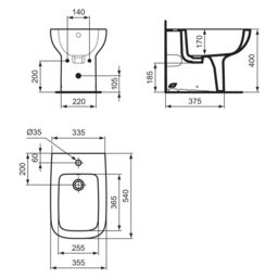 Ideal Standard I.life A White Back To Wall Floor-Mounted T472001 Bidet - thumbnail 7
