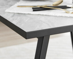 Furniturebox Uk Carson White Marble Effect Square Dining Table & 2 Grey Pesaro Silver Chairs - thumbnail 5