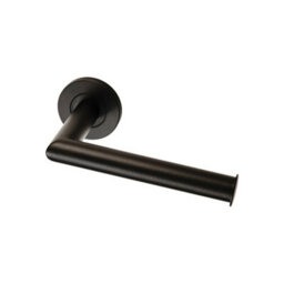 2X Mitred Bathroom Toilet Roll Holder On Rose Concealed Fix Matt Black - thumbnail 2