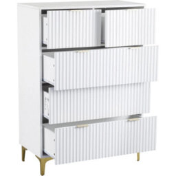 3+2 White Drawer Chest With Gold Handles - thumbnail 3