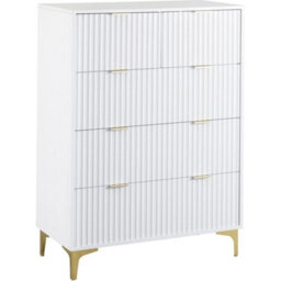 3+2 White Drawer Chest With Gold Handles - thumbnail 2