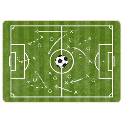 Berkfield Durable Kids' Rug Green 160X230 Cm Football Field Washable Anti Slip