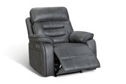 Faux Leather Grey 1 Seater Electric Recliner Chair Venetian - thumbnail 3