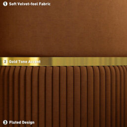 Wyld Haus Rapa Etched Velvet Light Brown Storage Ottoman With Gold Detail, 36 X 36 X 44 Cm - thumbnail 5
