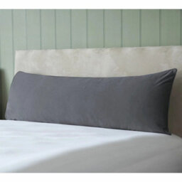 Xample Belledorm Dark Grey Velvet Long Bolster Cushion 43 X 120Cm With Microfibre Fill, Piped Edging & Machine Washable Cover - thumbnail 2