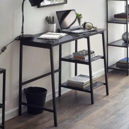 Oakham Signature Halston Desk In Smoked Glass And Black - thumbnail 2