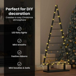 Vidaxl Metal Christmas Tree With Stand Black 125.5 Cm Steel - thumbnail 9