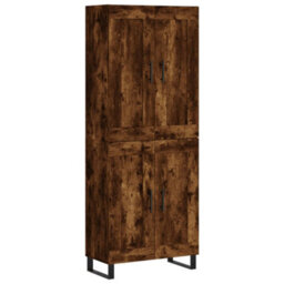Berkfield Elegant Highboard Smoked Oak 69.5X34X180 Cm Engineered Wood - thumbnail 1