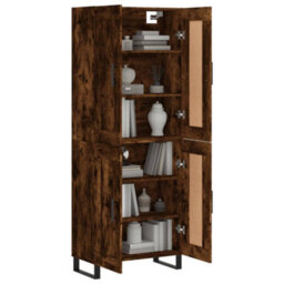 Berkfield Elegant Highboard Smoked Oak 69.5X34X180 Cm Engineered Wood - thumbnail 3