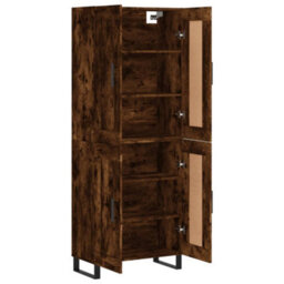 Berkfield Elegant Highboard Smoked Oak 69.5X34X180 Cm Engineered Wood - thumbnail 4