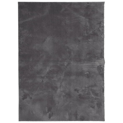Berkfield Modern Rug Huarte Short Pile Soft And Washable Anthracite 160X230 Cm