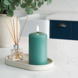 Festive Lights Ember™ Battery Signature Sage Green Candle, 12.5Cm - thumbnail 1