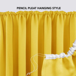 Deconovo Blackout Curtains Pencil Pleat Curtains Thermal Insulated Curtains For Living Room W55 X L54 Inch Lemon Yellow One Pair - thumbnail 4