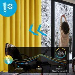 Deconovo Blackout Curtains Pencil Pleat Curtains Thermal Insulated Curtains For Living Room W55 X L54 Inch Lemon Yellow One Pair - thumbnail 2