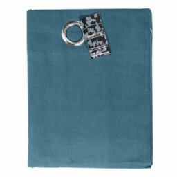 Homescapes Cotton Plain Airforce Blue Ready Made Eyelet Curtain Pair, 137 X 182Cm - thumbnail 4