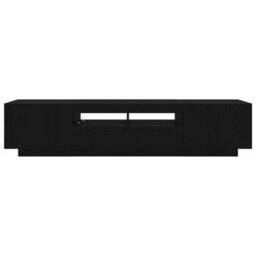 Berkfield Tv Cabinet With Led Lights In Black Oak - 180X35X40 Cm, Made Of Engineered Wood - thumbnail 9