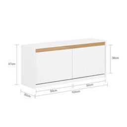 Sobuy Fsr171-W, Hallway Shoe Bench Shoe Cabinet Shoe Rack With 2 Flip-Drawers,white,w103.5Xd30Xh46.5 - thumbnail 3