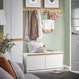 Sobuy Fsr171-W, Hallway Shoe Bench Shoe Cabinet Shoe Rack With 2 Flip-Drawers,white,w103.5Xd30Xh46.5 - thumbnail 2