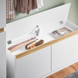 Sobuy Fsr171-W, Hallway Shoe Bench Shoe Cabinet Shoe Rack With 2 Flip-Drawers,white,w103.5Xd30Xh46.5 - thumbnail 7