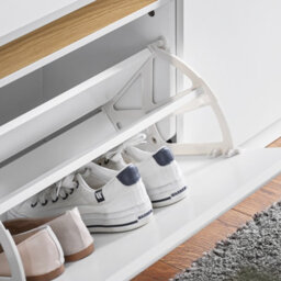 Sobuy Fsr171-W, Hallway Shoe Bench Shoe Cabinet Shoe Rack With 2 Flip-Drawers,white,w103.5Xd30Xh46.5 - thumbnail 5
