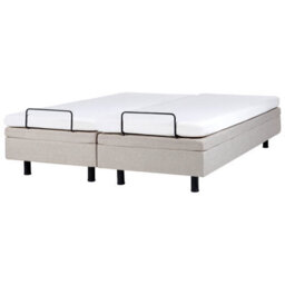 Beliani Adjustable Bed Without Headboard Fabric Duke 180 X 200 Cm (Eu Super King) Beige - thumbnail 7