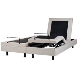 Beliani Adjustable Bed Without Headboard Fabric Duke 180 X 200 Cm (Eu Super King) Beige - thumbnail 6