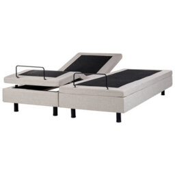 Beliani Adjustable Bed Without Headboard Fabric Duke 180 X 200 Cm (Eu Super King) Beige - thumbnail 1