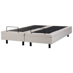 Beliani Adjustable Bed Without Headboard Fabric Duke 180 X 200 Cm (Eu Super King) Beige - thumbnail 4