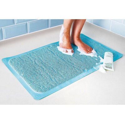 Coopers of Stortford Aqua Non-Slip Shower Mat With Suction Cups, Fast-Drying Loofah-Style Exfoliating Surface, Mould-Resistant 73 X 43Cm