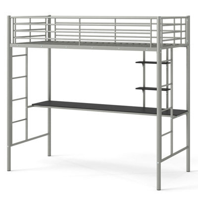 Single Size Loft Bed With Desk & Shelves - image 1