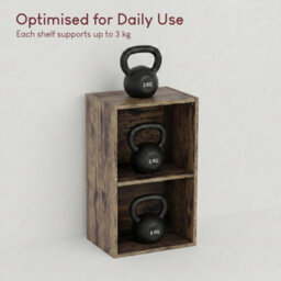 Lassic Vida Designs Oxford 2 Tier Cube Wooden Bookcase Display Storage Unit For Living Room, Dark Wood - thumbnail 6