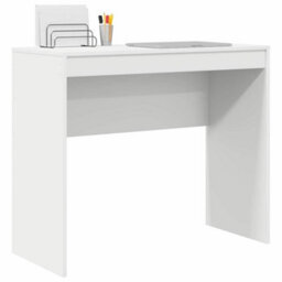 Berkfield Modern Writing Desk White Engineered Wood Medium Minimalistic - thumbnail 3