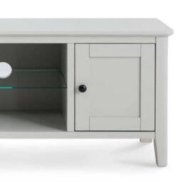 Elgin Grey 120Cm Tv Unit With Glass Shelf  - Fully Assembled By Roseland Furniture - thumbnail 9