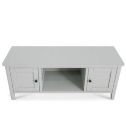 Elgin Grey 120Cm Tv Unit With Glass Shelf  - Fully Assembled By Roseland Furniture - thumbnail 7