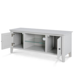 Elgin Grey 120Cm Tv Unit With Glass Shelf  - Fully Assembled By Roseland Furniture - thumbnail 6